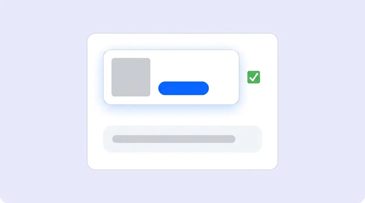 Diagram: a rich product card with image, price, and position next to a dim plain-text mention inside an AI answer
