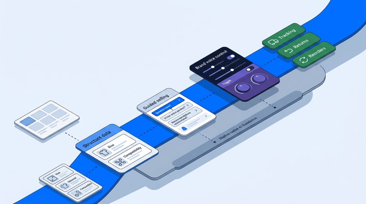 Agentic storefront showing AI-driven product discovery, guided selling, and checkout for ecommerce brands