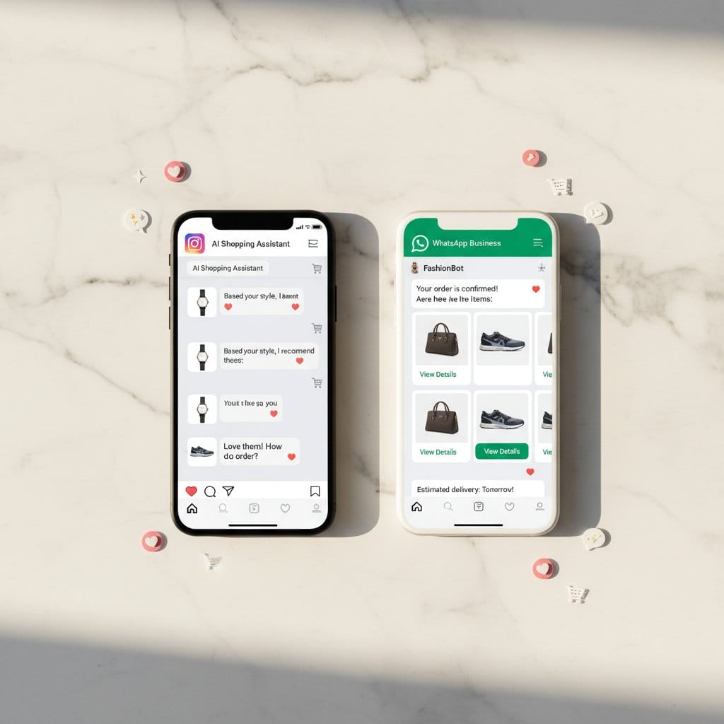 AI social commerce connecting Instagram DMs and WhatsApp to e-commerce revenue and customer satisfaction metrics