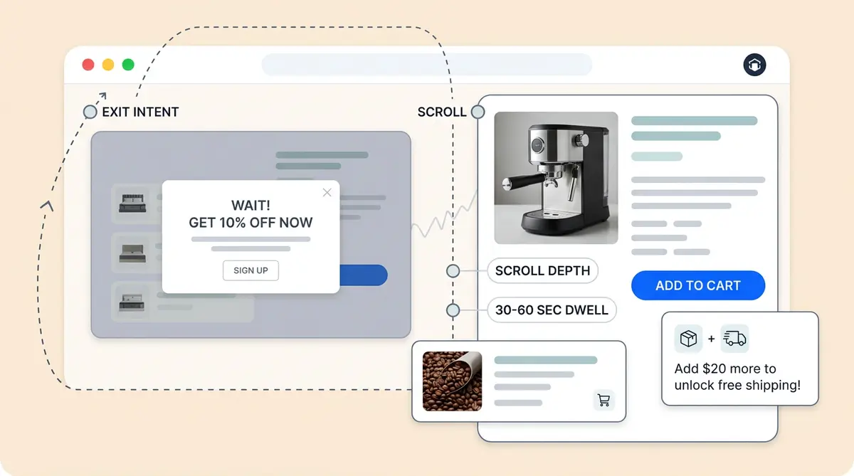 AI nudges ecommerce add to cart conversion proactive chat