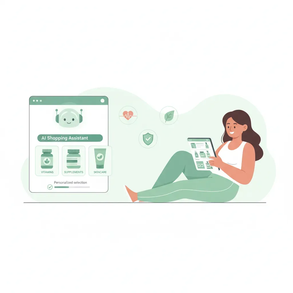 AI guided shopping assistant helping health and wellness customers discover products