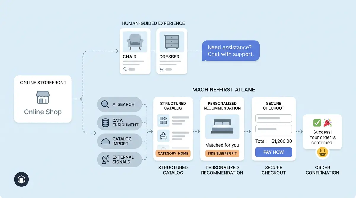 Agentic storefronts let AI agents browse, recommend, and buy products for shoppers via ChatGPT and Copilot