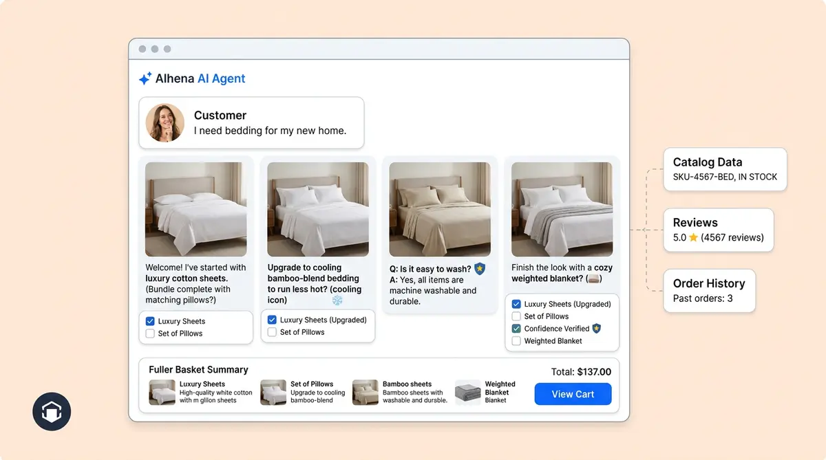 Conversational AI shopping assistant growing basket size for ecommerce brands