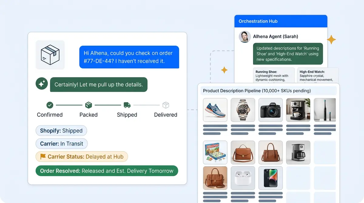 Conversational AI vs generative AI comparison showing how both technologies work in ecommerce