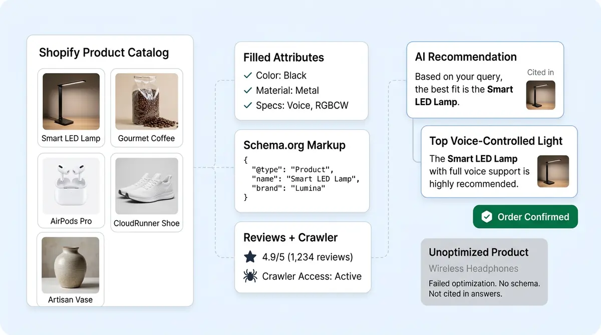 AI search order growth for Shopify stores showing 15x increase in 2025