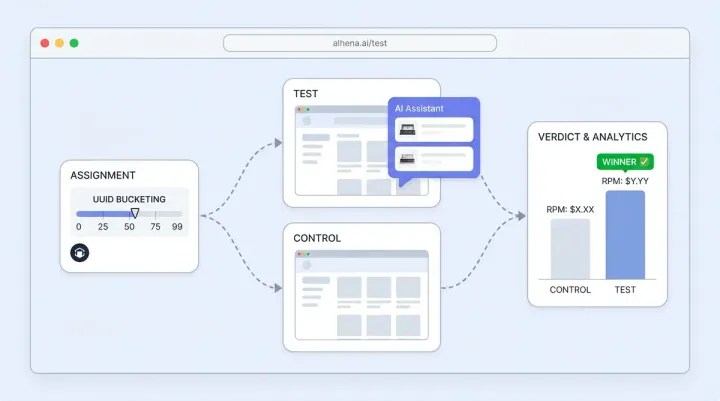 Alhena Experiments: How to A/B Test Your AI Chatbot Revenue Without External Tools