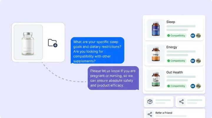 AI shopping assistant for health and wellness brands with visual search, virtual try-on, and guided product discovery